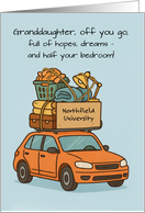 Granddaughter Funny Off to College Packed Car Custom School Sign card