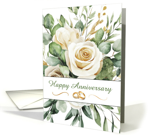 Anniversary for Couple Elegant White Roses Bouquet card (1929054)