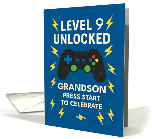 Grandson 9th Birthday Game Controller Age 8 Unlocked card (1929532)