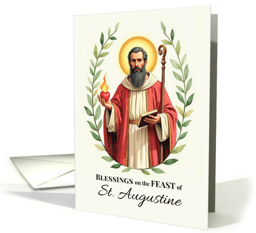St. Augustine of Hippo Feast Day Leafy Wreath card (1931400)