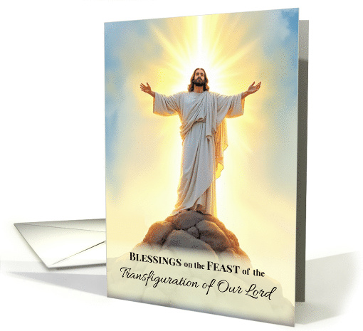 Transfiguration of the Lord Feast Day Watercolor Devotional card