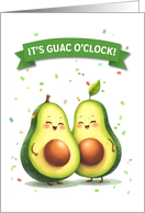 Guacamole Day Cute Avocado Couple with Banner card