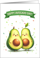Avocado Day Cute Avocado Couple with Banner card