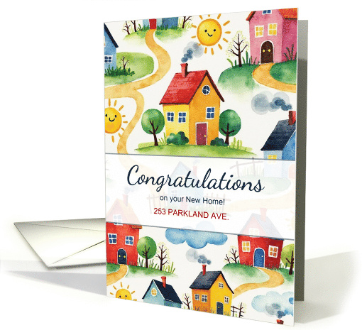 New Home Closing from Realtor Cute Pattern with Custom Address card