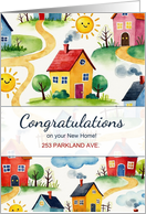New Home Closing from Realtor Cute Pattern with Custom Address card