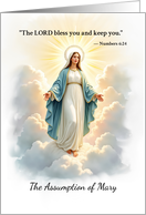The Assumption of Mary God’s Peace and Blessings with Scripture card