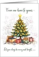 Funny Christmas from Our Home to Yours Tree Lights Humor card