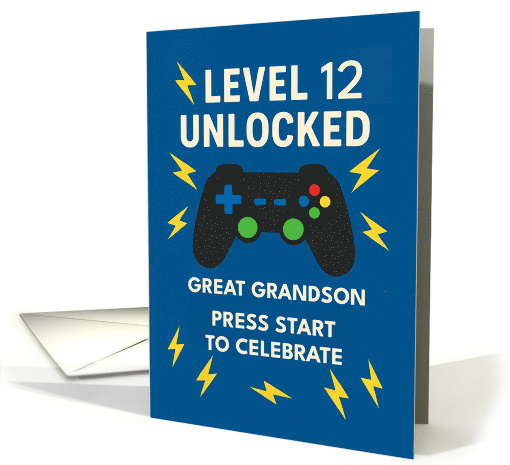 Great Grandson 12th Birthday Game Controller Age 12 Unlocked card