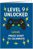 Custom Name 9th Birthday Game Controller Age Unlocked card