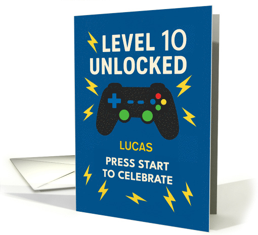 Son 10th Birthday Game Controller Age 10 Unlocked card (1938216)