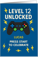 Custom Name12th Birthday Game Controller Age 12 Unlocked card