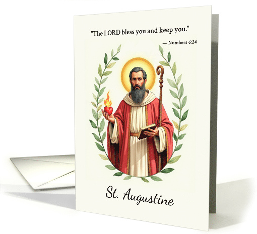 Saint Augustine of Hippo God's Peace and Blessings with Scripture card