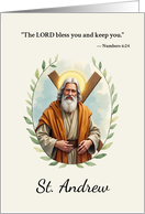 Saint Andrew Gods Peace and Blessings with Scripture card