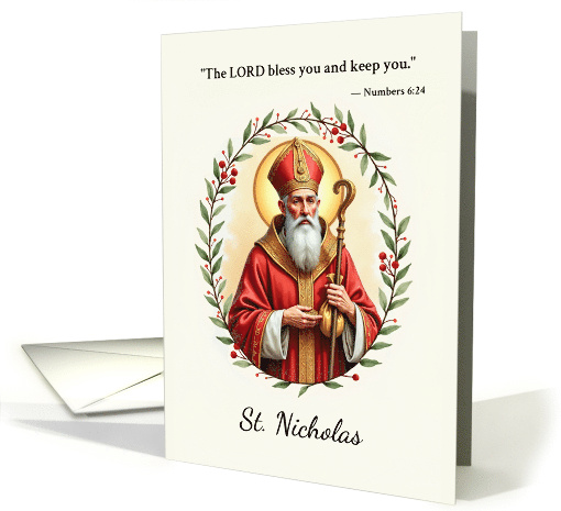 Saint Nicholas God's Peace and Blessings with Scripture card (1938284)