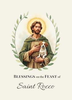 Saint Rocco Feast Day Blessings Watercolor Wreath