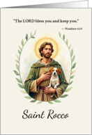 Saint Rocco Gods Peace with Scripture card