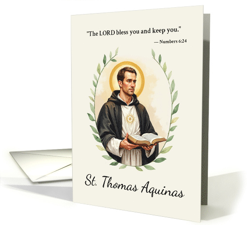 Saint Thomas Aquinas Gods Peace with Scripture card (1939014)