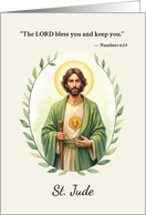 Saint Jude Gods Peace with Scripture card
