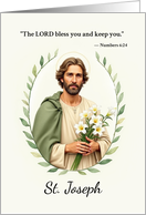 Saint Joseph God’s Peace with Scripture card