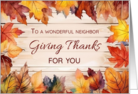  Neighbor Thanksgiving Giving Thanks Autumn Leaves card