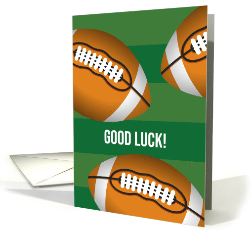  Good Luck Football with Green Field and Balls card (1944814)