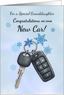  Granddaughter Congratulations New Car Winter Snowflakes card