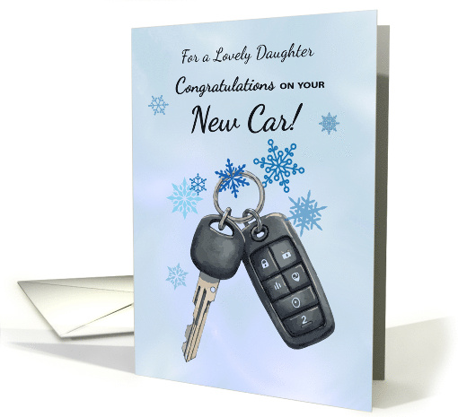  Daughter Congratulations New Car Winter Snowflakes card