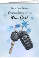  Friend Congratulations on New Car Winter Snowflakes card