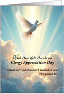  Clergy Appreciation Day Heartfelt Thanks with Dove and Scripture card