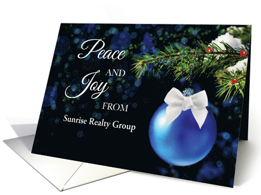 Business Real Estate Custom Name Holiday Greetings Blue... (1947200)