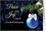 Business From Landscape Custom Name Holiday Blue Ornament card