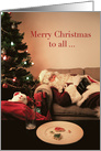 Merry Christmas Sleeping Santa Claus card