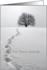 With Deepest Sympathy Tree and Footprints in Snow card