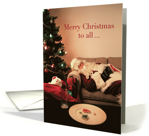 Merry Christmas Sleeping Santa Claus card (1590466)