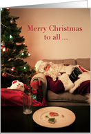 Merry Christmas Sleeping Santa Claus card