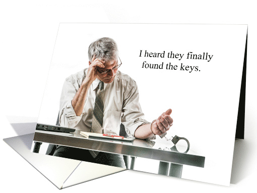 Happy Retirement Man Chained to Desk card (1590548)