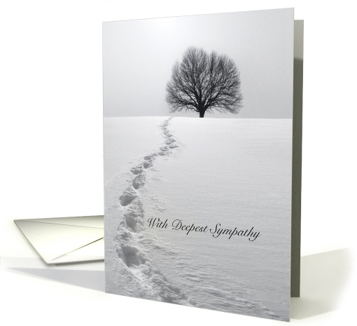 With Deepest Sympathy Tree and Footprints in Snow card (1724468)