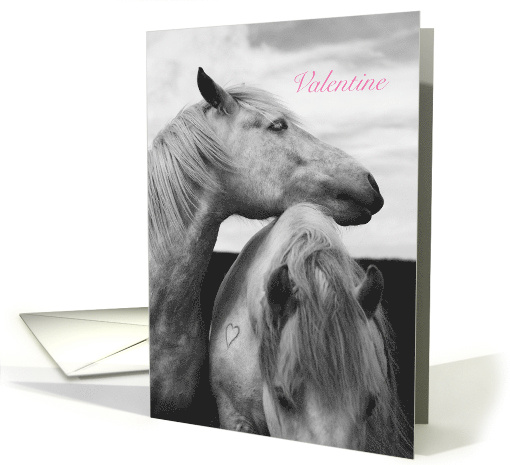 Valentine's Day Horse Couple with Heart Marking card (1724808)