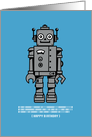 Robot Birthday with Binary Code for Kids card