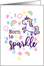 Born to Sparkle Happy Birthday Unicorn card