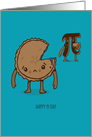 Happy Pi Day Pi Eats Pie to Celebrate Blank card
