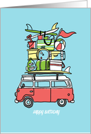 Camper Van Vacation Sun Seeker Happy Birthday Blank card