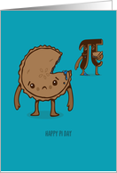 Happy Pi Day Pi Eats Pie to Celebrate Blank card