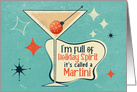 Mid Century Christmas Holiday Spirit Martini card