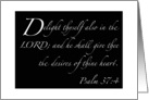 Religious Christian Greeting Beautiful Script Verse Psalm 37 4 Blank card