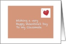 Classmate Happy Valentines Day Whimsical Envelope Red Heart card