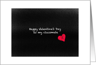 Classmate Happy Valentines Cute Cool Black Board Chalk card