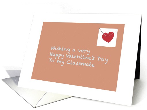 Classmate Happy Valentines Day Whimsical Envelope Red Heart card
