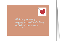 Classmate Happy Valentines Day Whimsical Envelope Red Heart card