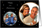 Special Anniversary Two Photo Then and Now Silver and Gold Stars card
